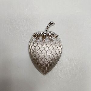 TRIFARI Strawberry Pin Silver tone
